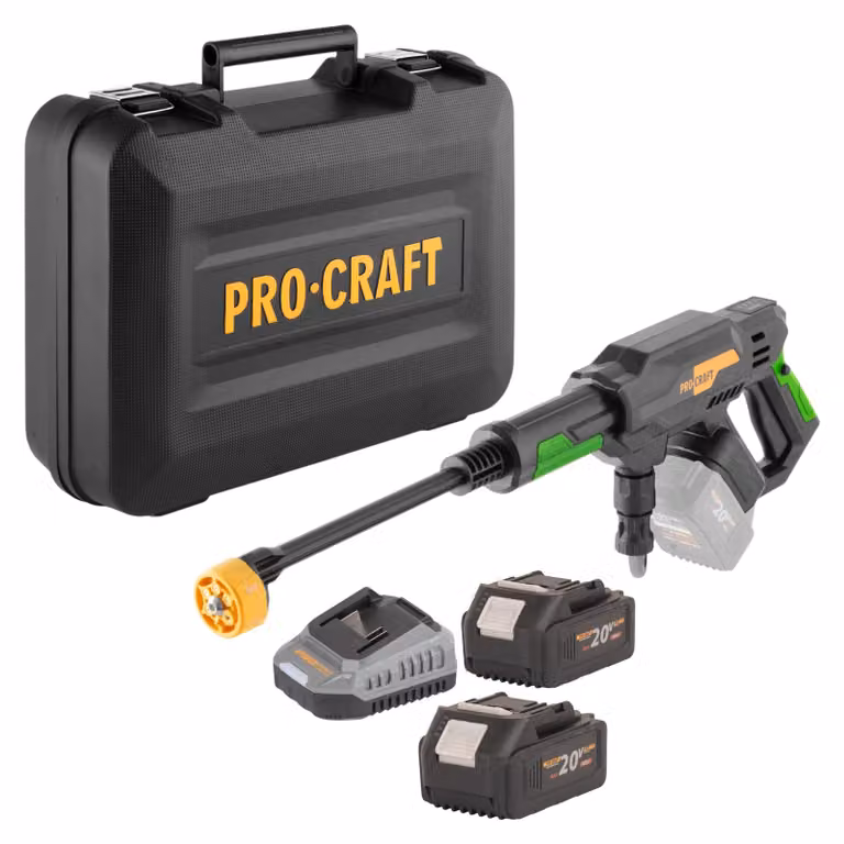 Idropulitrice a batteria Procraft CW20bb 20 V 30 bar 180 l/h Brushless + 2 batterie da 4,0 Ah + caricabatterie + valigetta