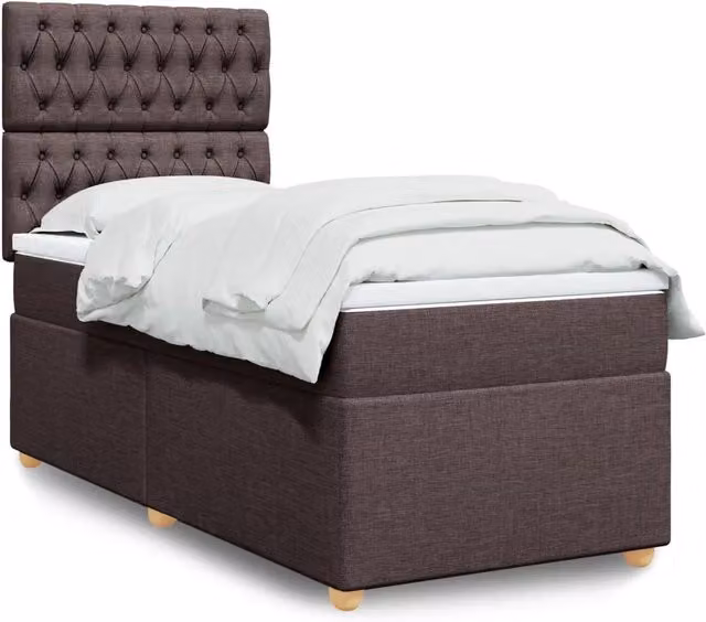 Letto Ibrido vidaXL con Giroletto a Molle e Materasso, Marrone e Bianco, L 90 cm x P 200 cm