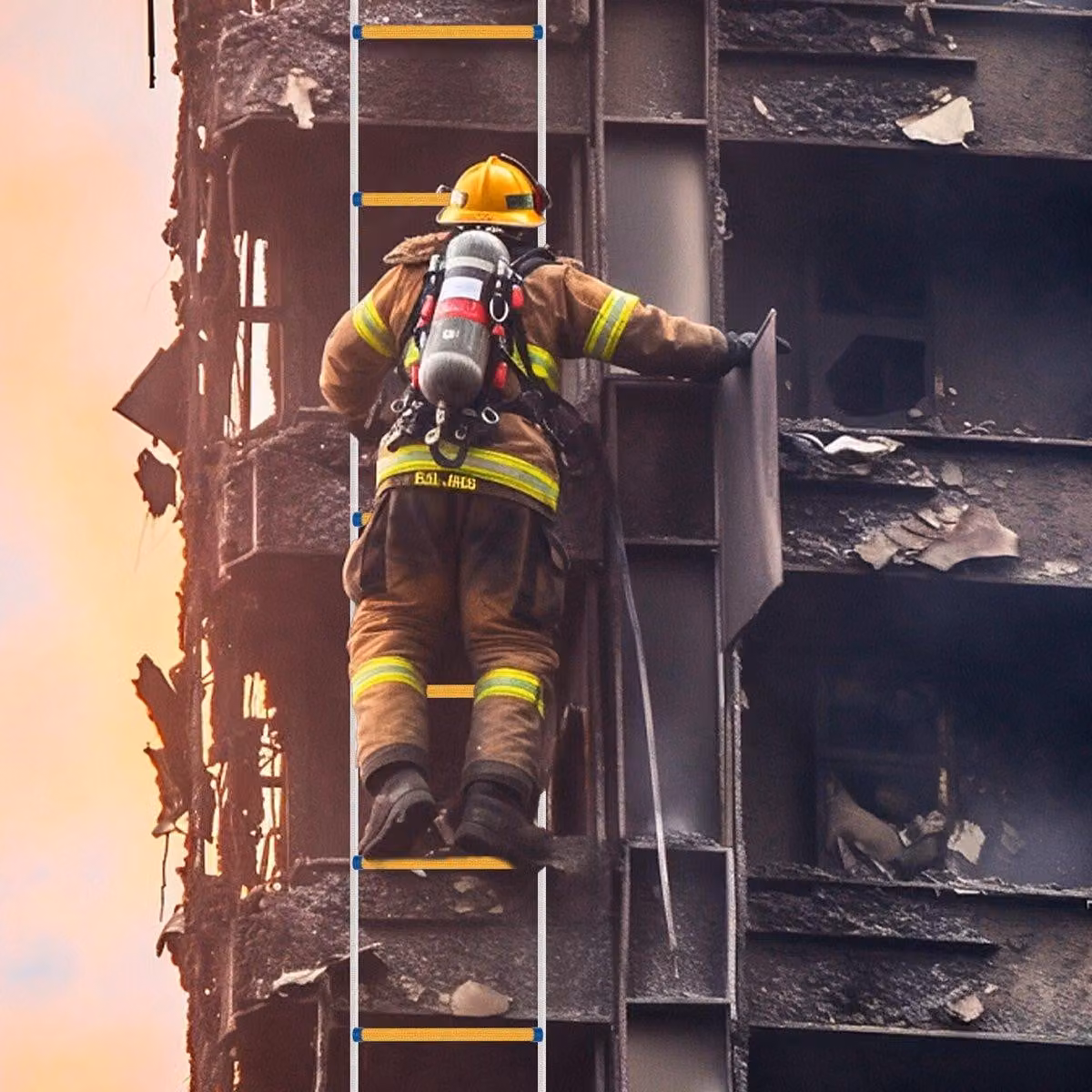 Scala a corda - 12 metri - Uscita di emergenza - Capacità di carico: 200 kg - Realizzata in resina e acciaio al manganese