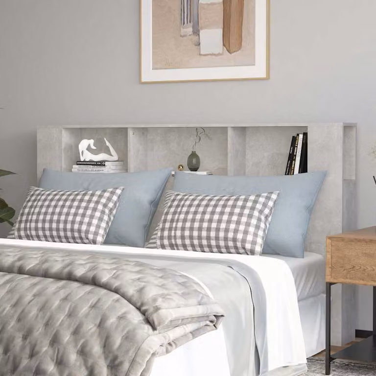 Testiera con scomparti vidaXL Grigio Cemento L: 180 cm, P: 18,5 cm, H: 104,5 cm