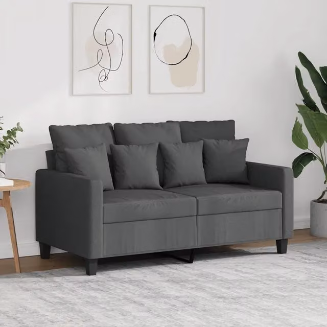 Divano a 2 posti Design Mania in tessuto grigio con struttura in metallo per il tuo soggiorno – 1