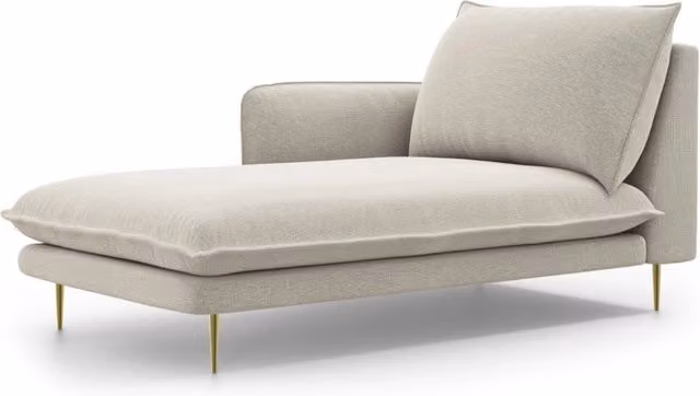 Chaise longue sinistra Vienna di Cosmopolitan Design in tessuto beige chiaro L 130 x P 95 x H 95 cm