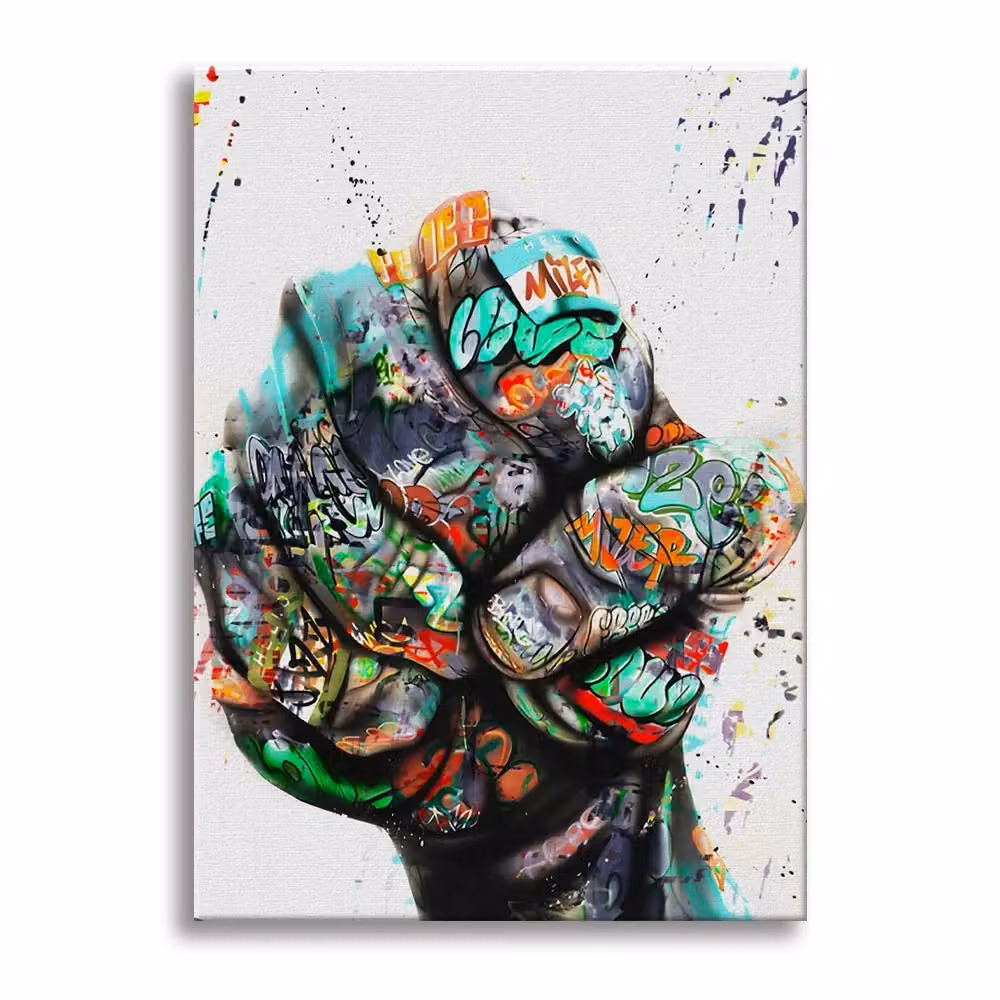 Quadro Canvas Contemporaneo Anarchy di Signorbit, Stile Astratto e Grafico su Telaio in Legno, L 140 cm x H 100 cm – 2