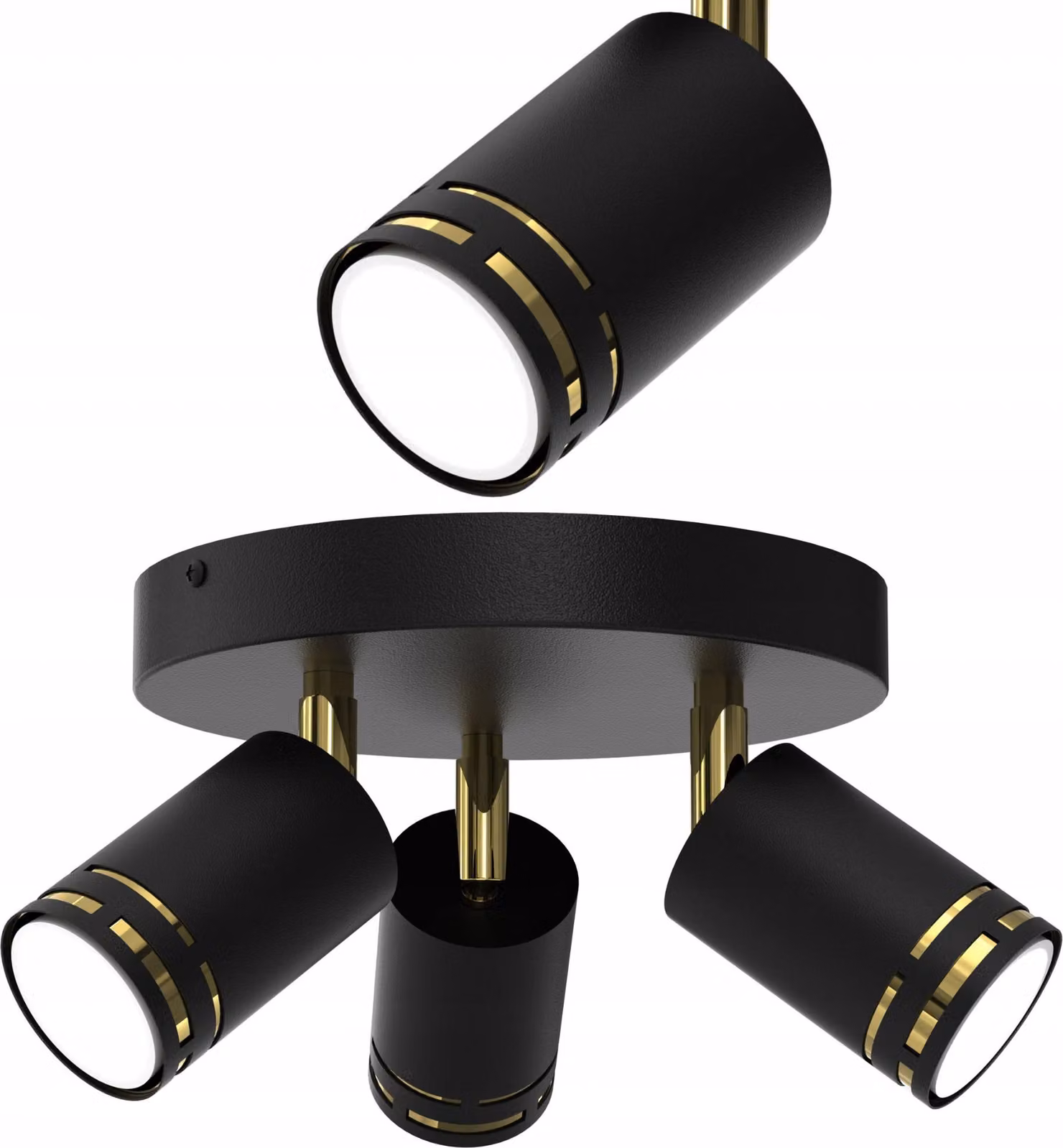 Lampada Da Soffitto Nera E Oro Con Led Mobile Gu10 - Lampada A Riflettore Polacca