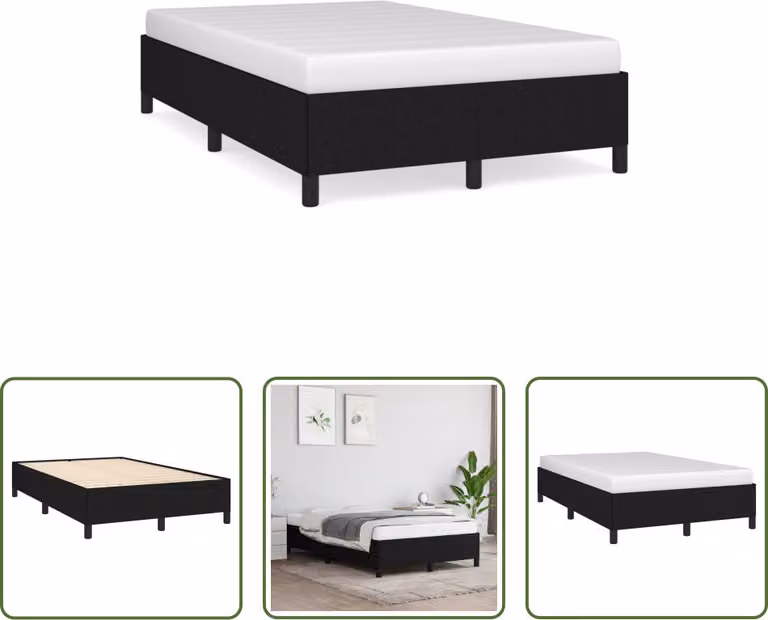 Struttura letto The Living Store in tessuto nero 120x190 cm