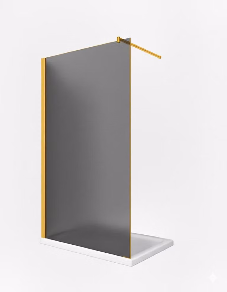 Glaswerk Westfalen - Porta doccia LiLy, 120x200 cm, vetro grigio, finitura oro