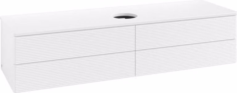 V&B Mobiletto con struttura frontale - illuminazione Antao 160x50cm, WBP colore Lac, laccato bianco