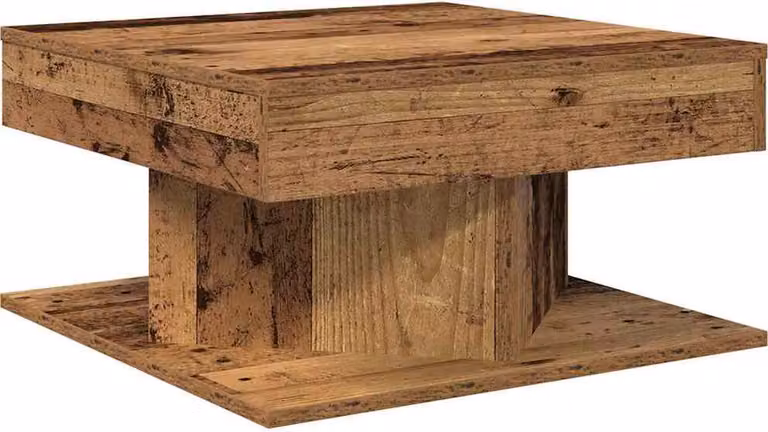 Tavolino da Salotto Legno Antico 55x55x30 cm Legno Multistrato