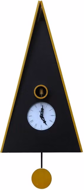Orologio a Cucù da Parete 26X46X15Cm Pirondini Italia Norimberga Nero e Giallo