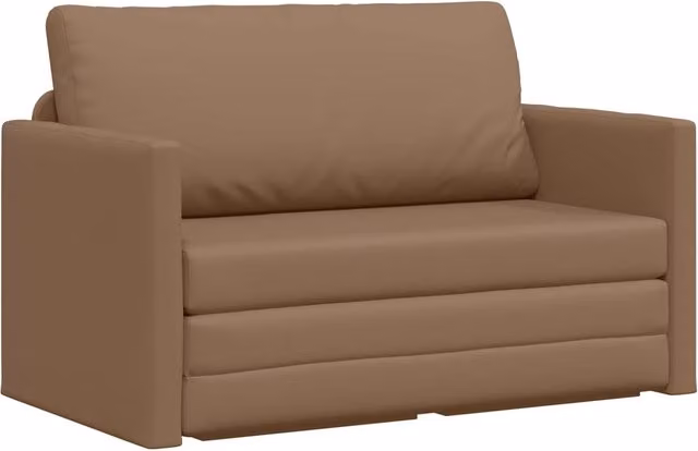 Divano letto | Sof¨¤ letto | Letto singolo Cappuccino 124 x 71 x 78 cm Pelle Artificiale