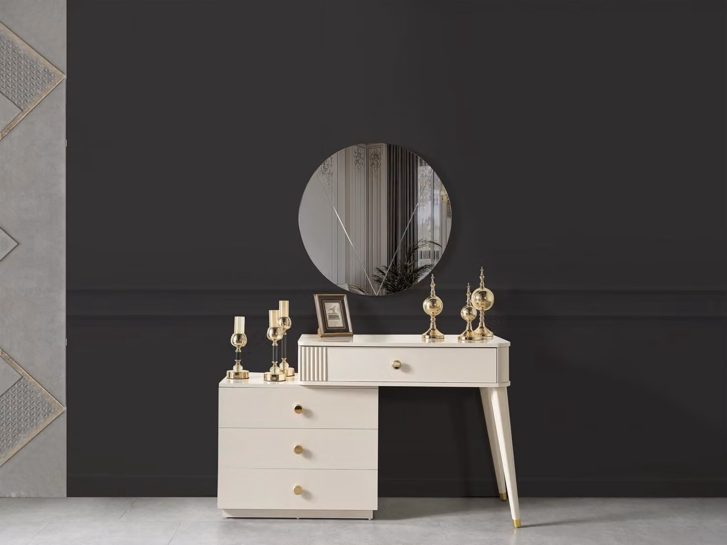 Konsolen Tisch Schlafzimmer Sideboard Konsole Schminktische Holz Beige