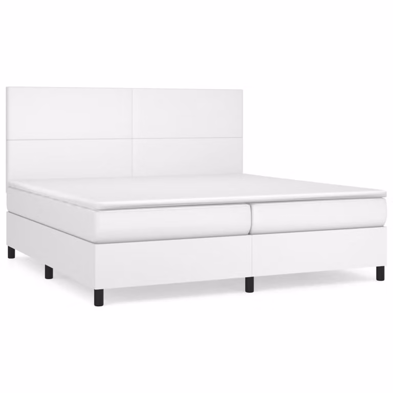 Giroletto a Molle con Materasso Bianco 200x200cm in Pelle finta