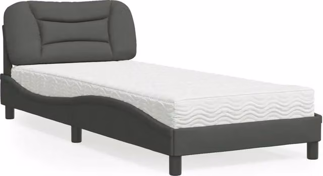 Letto con Materasso Hvar Grigio Scuro 90x200 cm in Tessuto 3208507