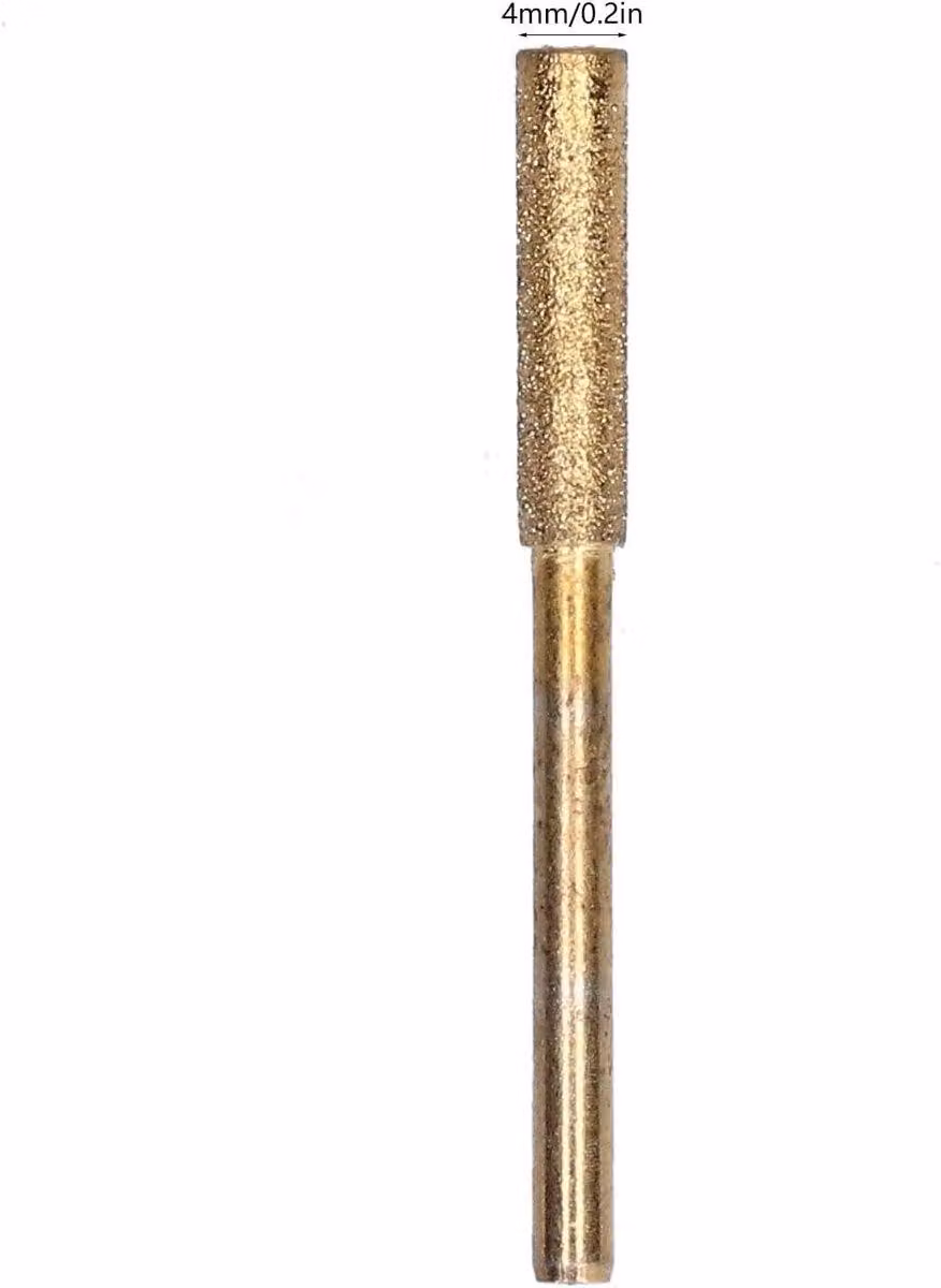 20 pezzi lima per affilare catene - Affilatore per catene Emery Burr Punte abrasive per catene elettriche (4 mm - oro)