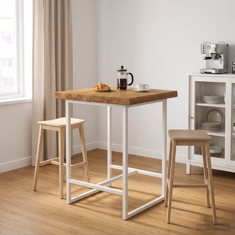 Piano del tavolo rettangolare in legno di acacia vidaXL con bordo naturale, marrone e bianco, L: 60 cm, P: 50 cm, H: 3,2 cm