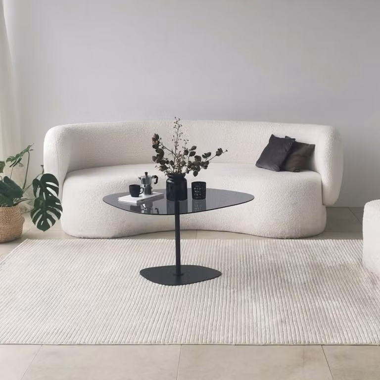 Skye Decor, Soho - Grigio scuro, Nero, Tavolino, 100% vetro temperato, Grigio scuro, 85 x 67 x 40 cm