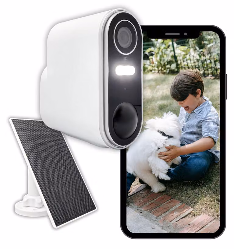 Telecamera da esterno wireless con pannello solare - Risoluzione 3 MP - Visione notturna a colori