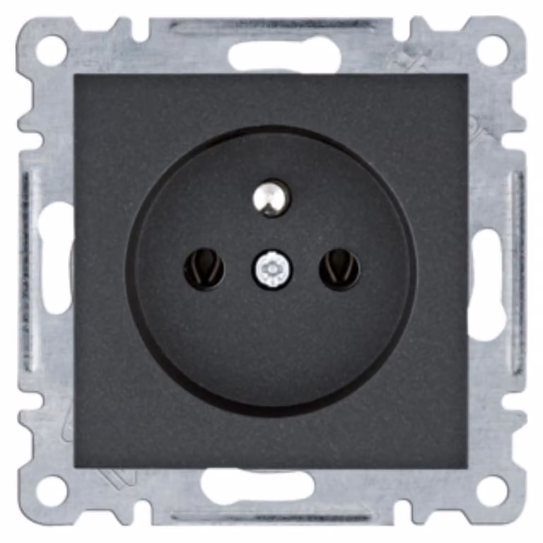 Presa con messa a terra, 16A/250VAC, nero WL1023 Lumina Hager