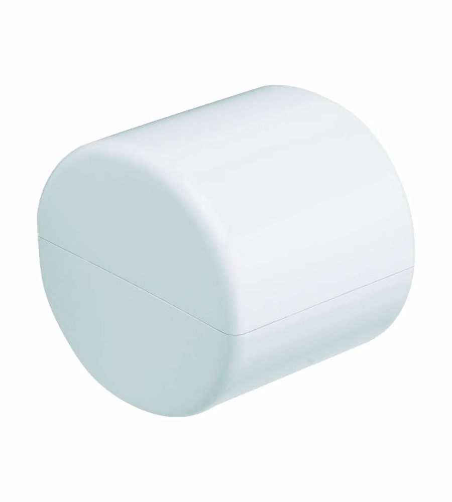 Metaform Porta Rotolo Tondo Louise Bianco Fissaggio a Parete 130x150 mm