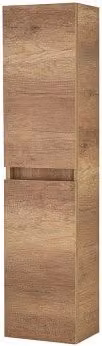 Colonna bagno sospesa Nadia in rovere naturale con ante reversibili e ripiani interni