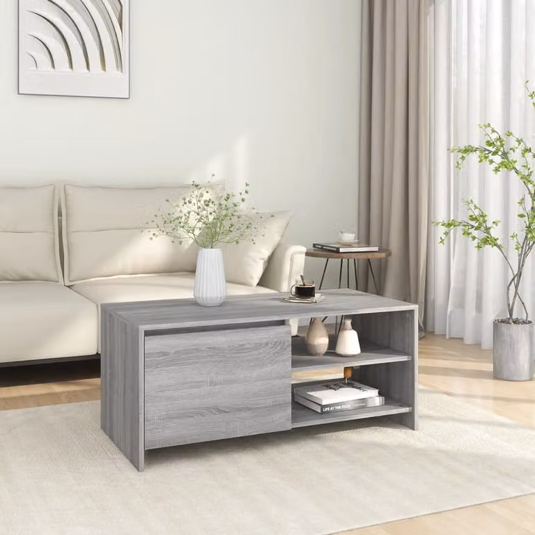 Maison Exclusive - Tavolino da caffè grigio Sonoma, 102x50x45 cm, realizzato in materiale composito di legno