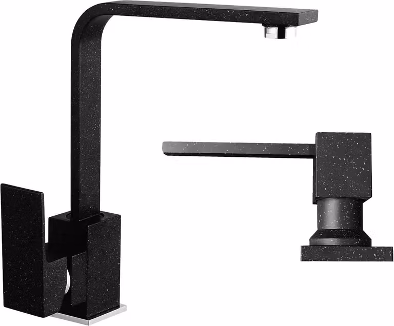 Granitan - Rubinetto da cucina - Rubinetto per lavello - Orientabile a 360° - Cartuccia in Vetroceramica - Nero - NOOK