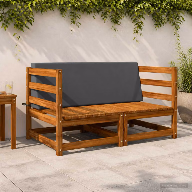 vidaXL Cuscino schienale SOEST in poliestere con imbottitura in schiuma, Antracite, L: 120 cm, H: 40 cm, P: 20 cm