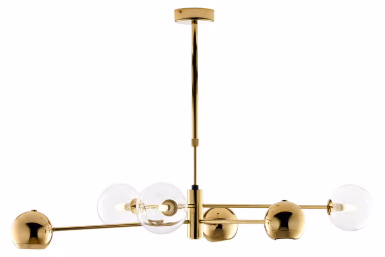 Lampada a sospensione MOKA dorata 6xGU10x10W in metallo, dimensioni: 69x94x65 cm, IP20, Jupiter