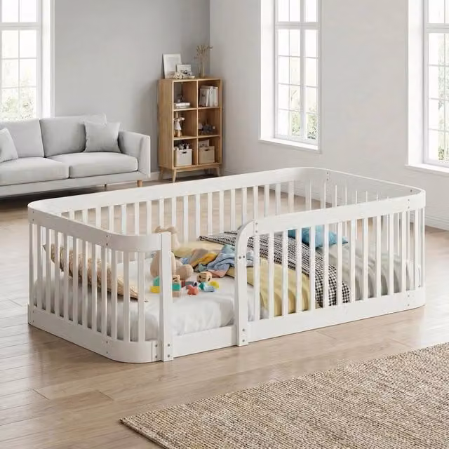 Recinto modulare e configurabile FOLYNA per bambini in metallo bianco, L: 205 cm, P: 145 cm, H: 52 cm