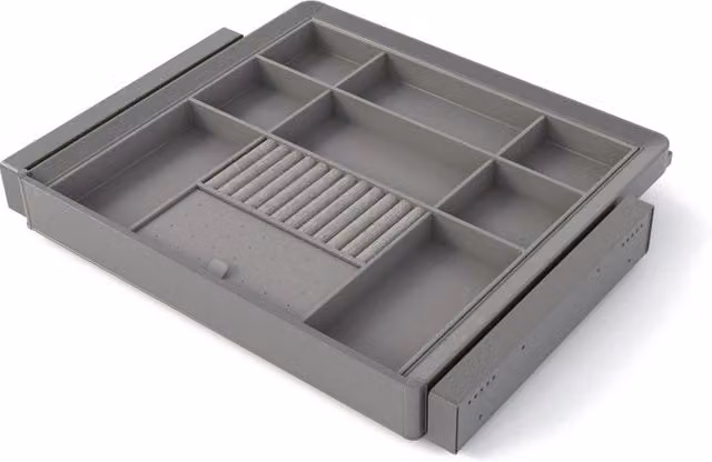 Kit cassetto organizzatore e telaio regolabile Quartz per armadi, chiusura ammortizzata e estrazione totale