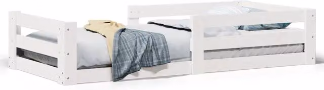 Letto singolo | Letto per adulti | Letto senza Materasso Bianco 90x200 cm Legno Massello di Pino