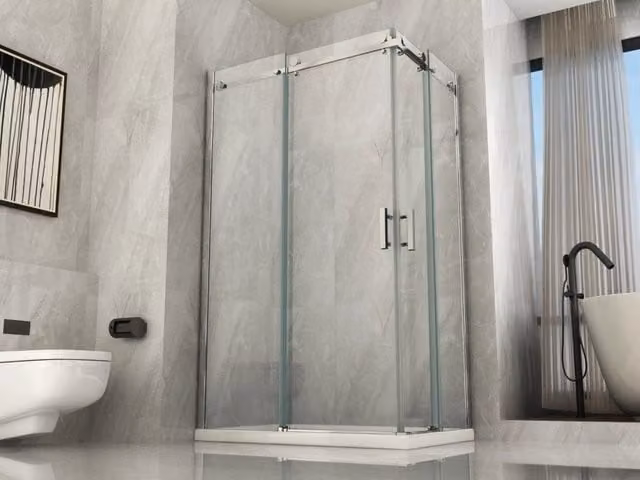 Box doccia due lati scorrevole cristallo 8mm trasparente h.195 FLUIDA 80x120 cm