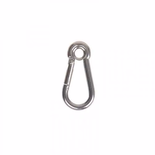 Gancio per carabina con occhiello 50x5mm. A4 RVS AISI 316. 570 daN