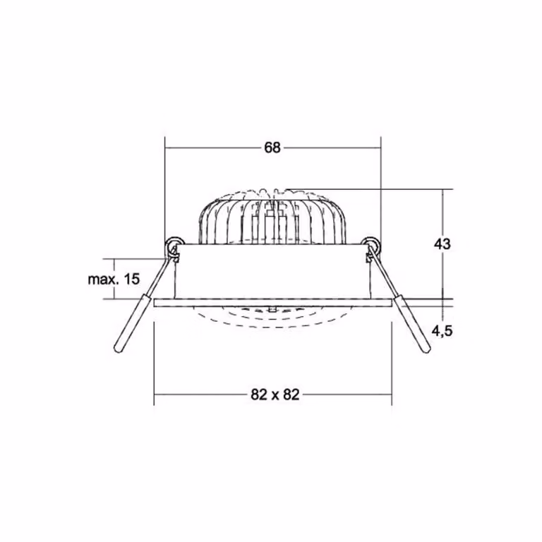 BRUMBERG BB36 incasso dimming RC driver tondo nero BB36, dimmerabile, Nero, Soggiorno / Sala da pranzo, Alluminio, Downlight