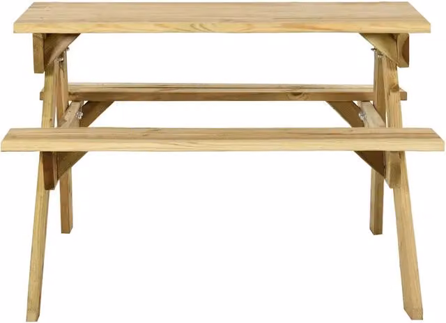 Tavolino da Giardino | Tavolo da Picnic con Panche 110x123x73 cm in Pino Impregnato