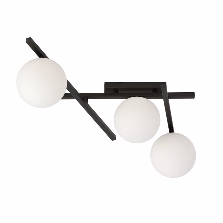 Lampada da soffitto Emibig 3xE14 40W SMART 3 NERO/OPAL 1103/3