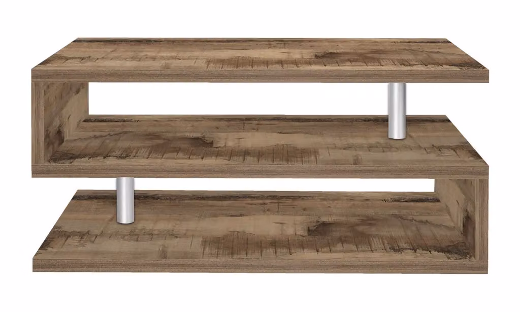 Tavolino a S con ripiani a giorno Zeta Acero Pereira per il tuo soggiorno L/P/H: 90 x 41,5 x 55 cm – 2