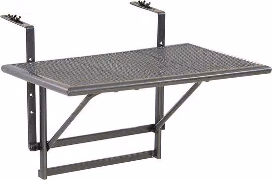 Tavolino da balcone pieghevole grigio antracite 60x40 cm