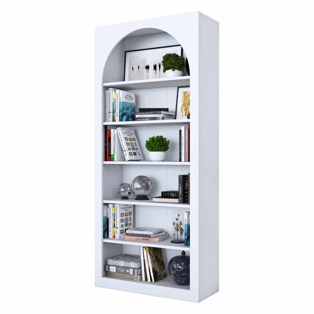Libreria Vas DMORA con 5 Ripiani, Bianca, L 80 cm x P 32 cm x H 180 cm – 2