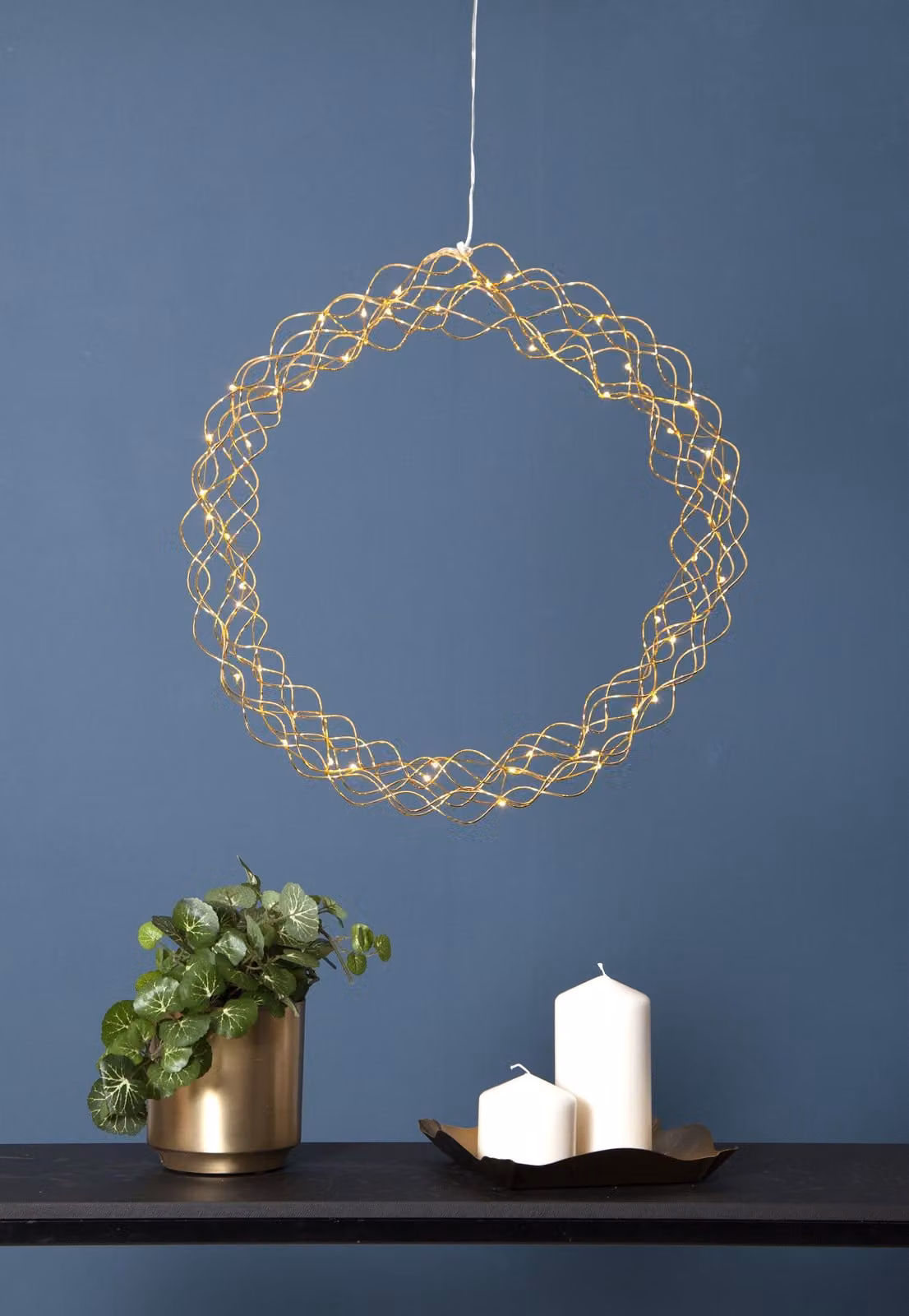 Ghirlanda luminosa a LED Curly bianco caldo Ø45cm