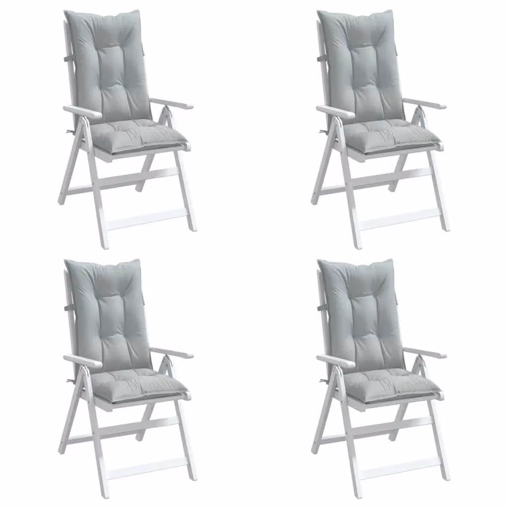 Set di 4 cuscini per schienale alto vidaXL in tessuto grigio mélange, resistente ai raggi UV