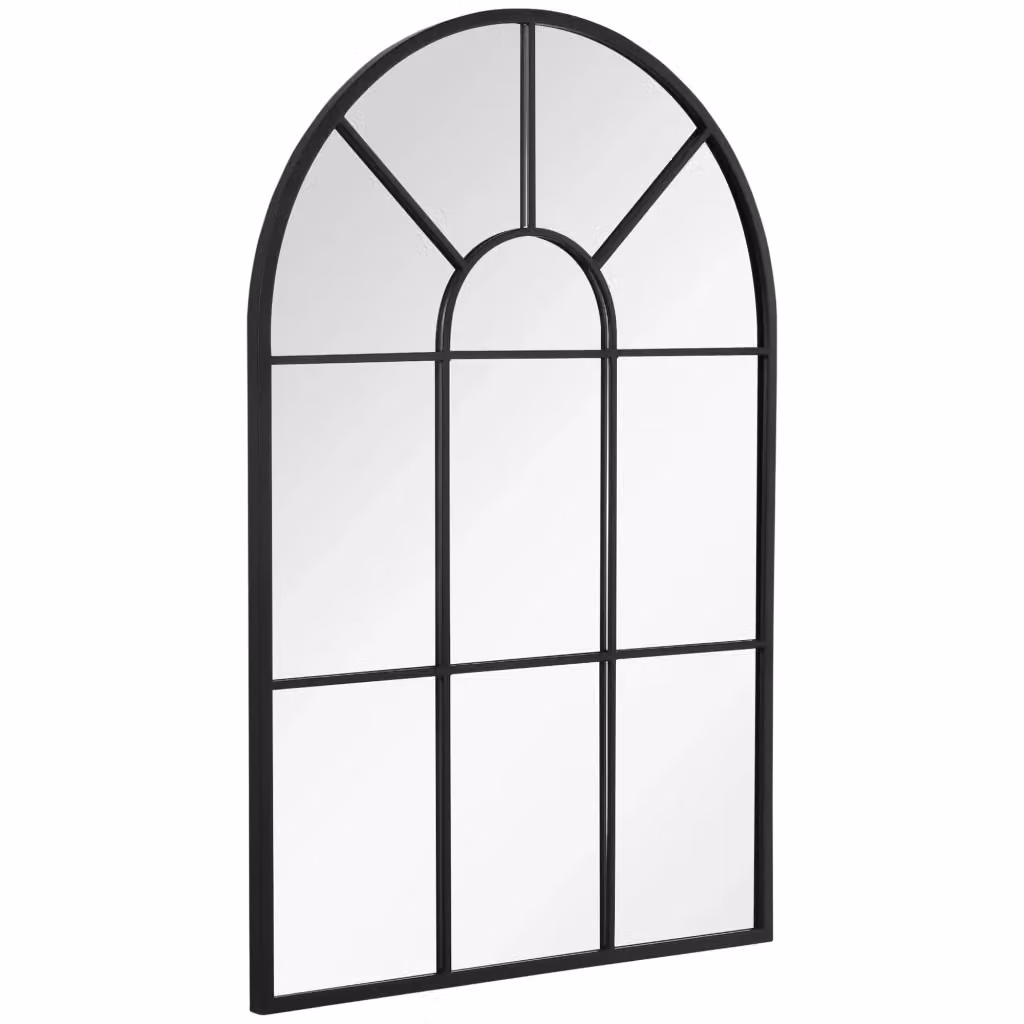 Specchio Decorativo da Parete Minimalista Nero in Metallo e Vetro L: 60 cm, H: 91 cm – 2