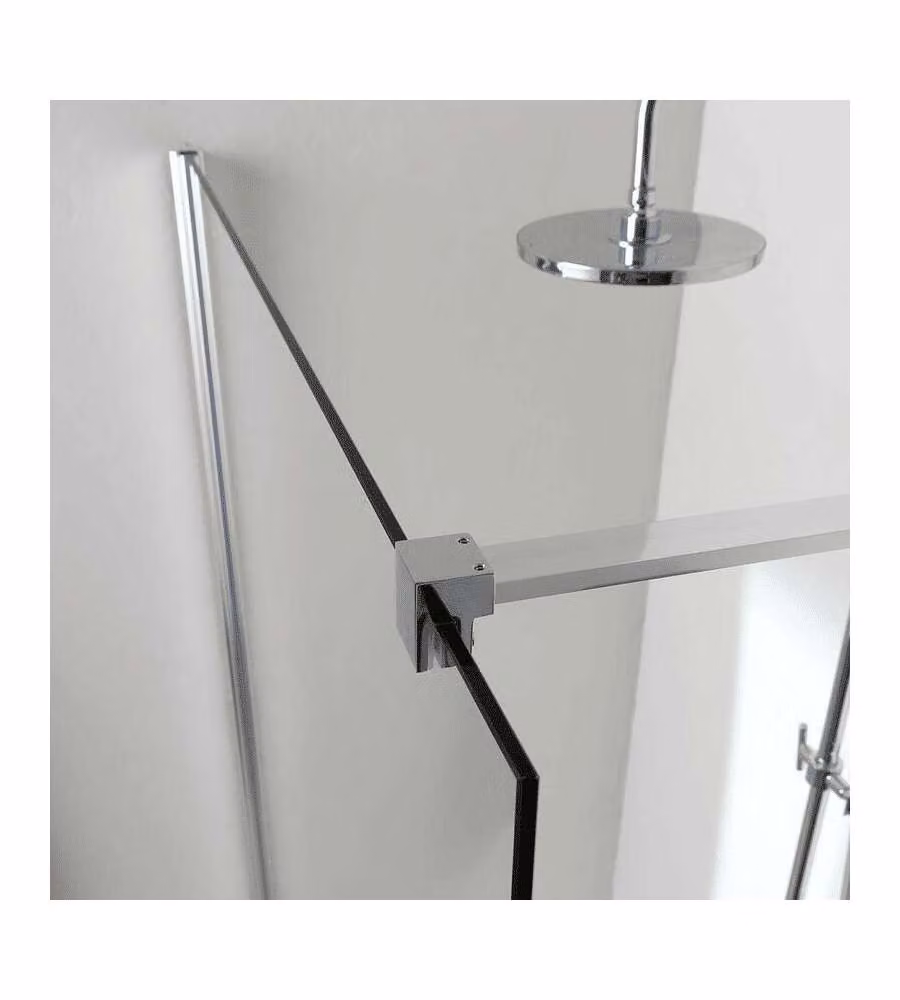 Box Doccia Walk-In 120x190 cm in Vetro Trasparente Cromato