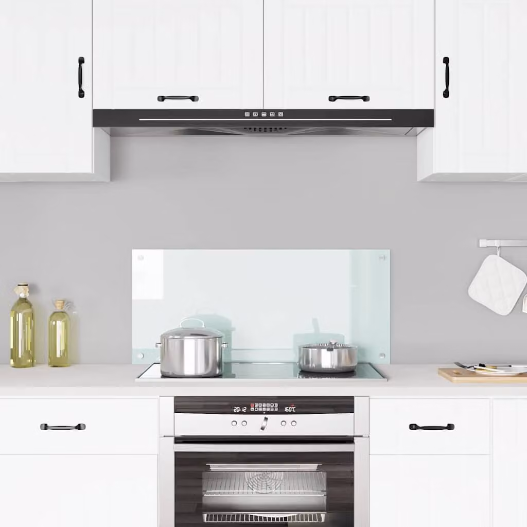 Paraschizzi per cucina vidaXL in vetro temperato colore bianco L 90 cm x P 40 cm