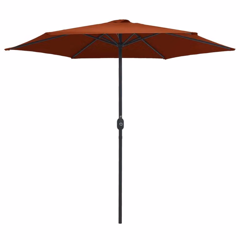 vidaXL Ombrellone con palo in alluminio 270x246 cm terracotta