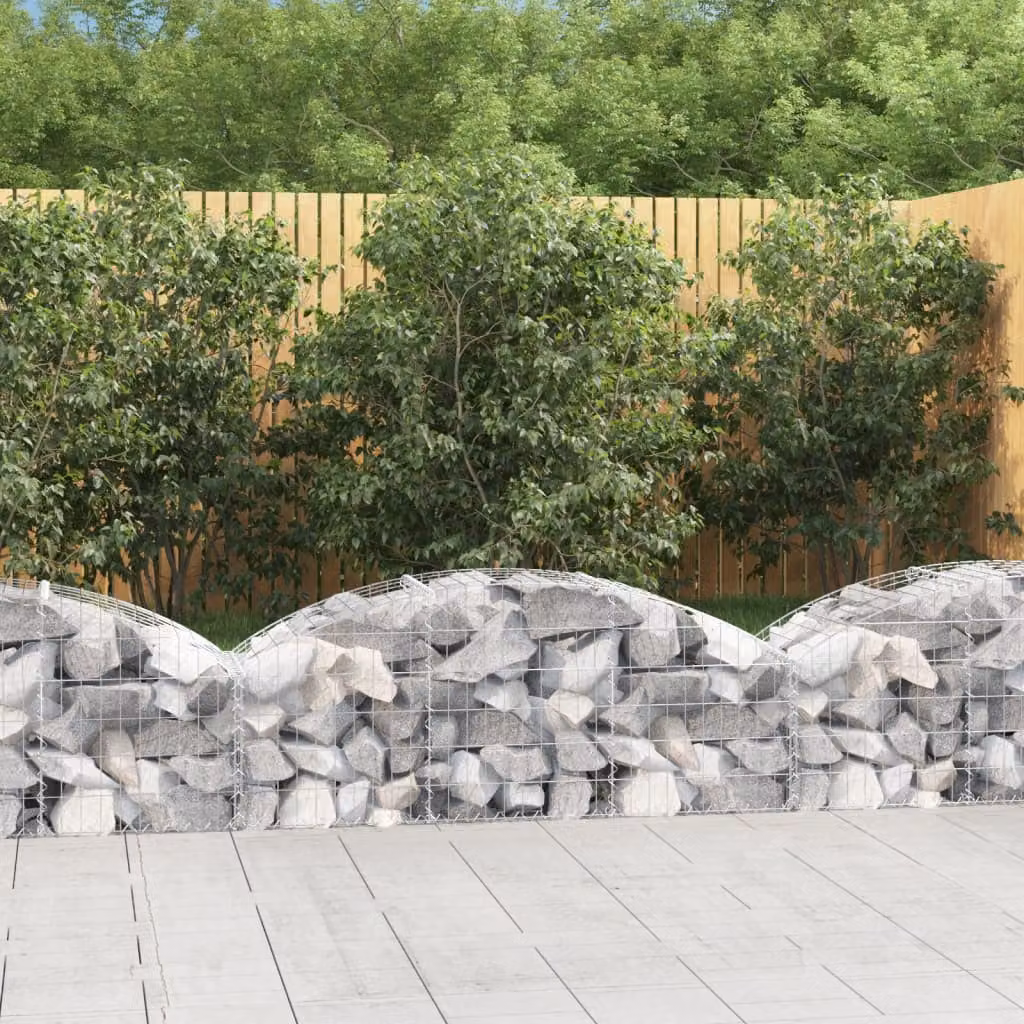 Cesto Gabbione ad Arco vidaXL in Ferro Zincato Grigio L/P/H: 150 x 50 x 40/60 cm