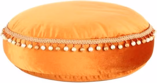 Pouf Rotondo Taj Mahal KENDRA HOME in Velluto Bronzo con Pompon