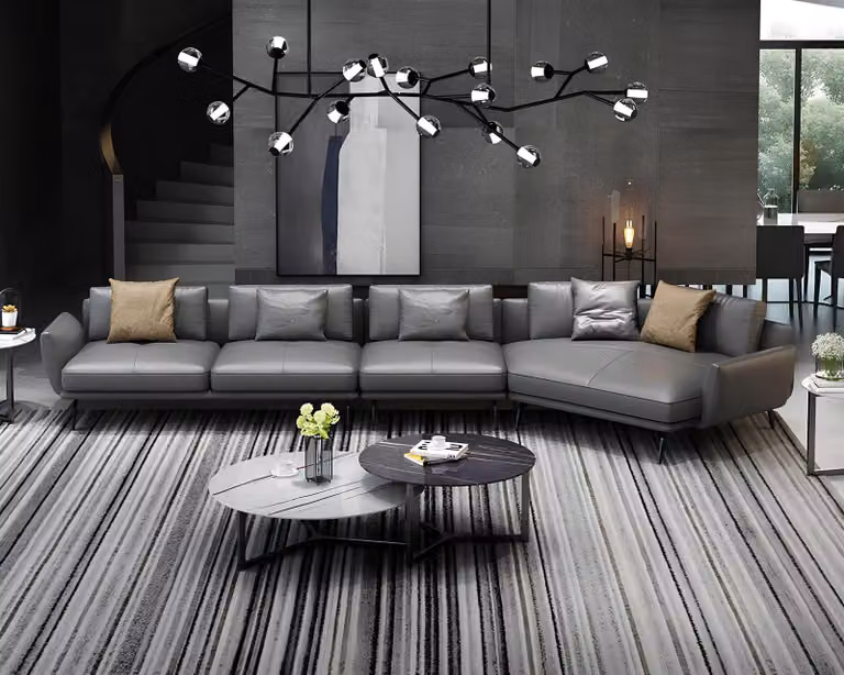 Lederpolster Design Ecksofa Couch Sofa L-Form Wohnlandschaft Wohnzimmer Eckcouch