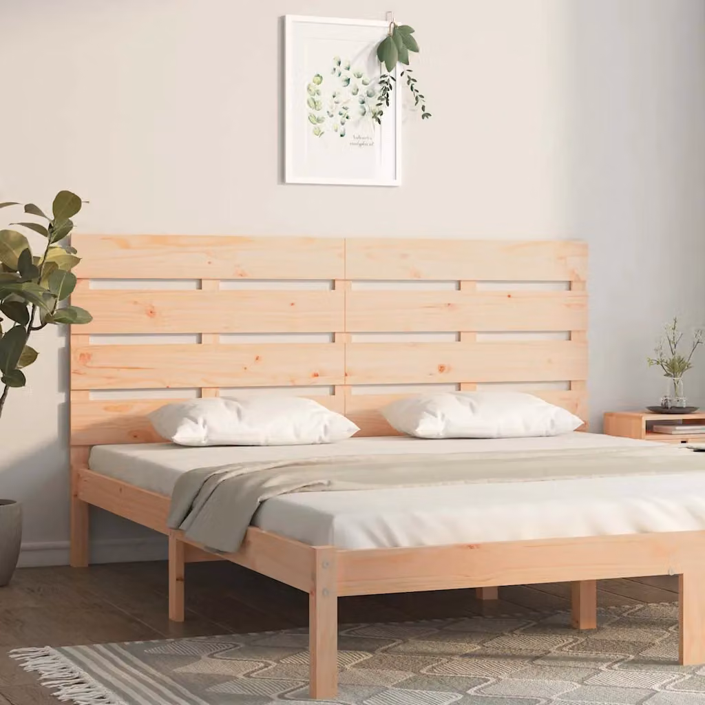 Testiera per Letto vidaXL in Legno Massello di Pino Naturale, L 120 x P 3 x H 80 cm