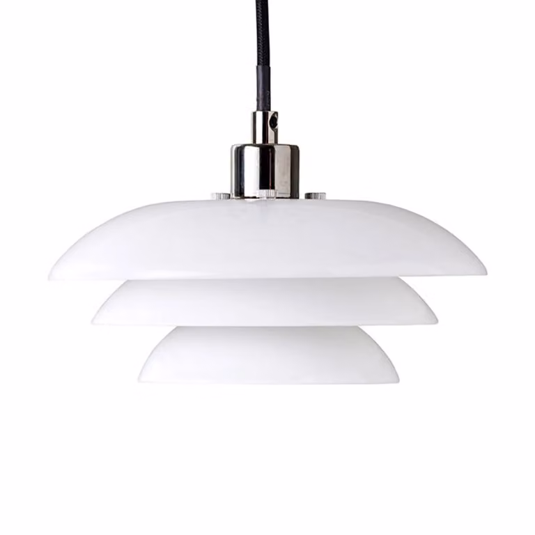 Dyberg Larsen Lampada a sospensione in vetro DL20, dimmerabile, Bianco / Opale, Soggiorno / Sala da pranzo, Vetro, Scandinavo, Lampada a sospensione